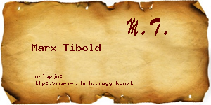 Marx Tibold névjegykártya